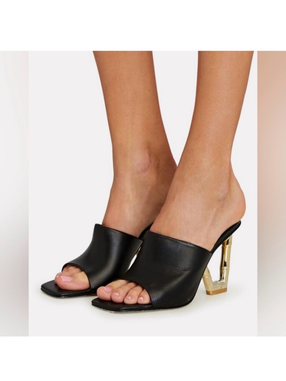 Cult Gaia Astraea mule size 38 black bamboo heel - Picture 4 of 9